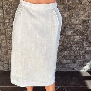 Vintage Evan Picone Ivory Midi Pencil Skirt NWT High Waist Classic Office Wear
